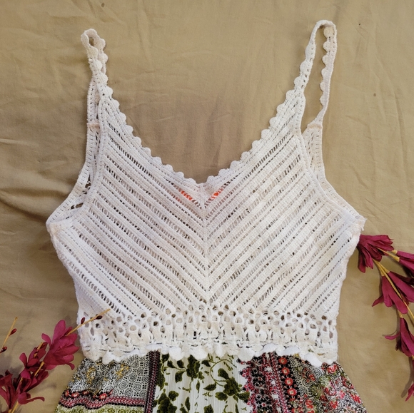 Lulumari White Crochet Patchwork Dress - Picture 2 of 6
